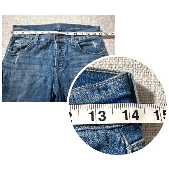 7 FOR ALL MANKIND Josefina Skinny Boyfriend Jeans Distressed Cottagecore Wmn 24 - Picture 12 of 16